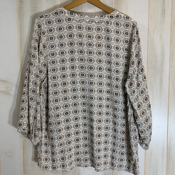 Kenar Nordstrom Graphic Print Top Tan XL Black - Picture 2 of 3